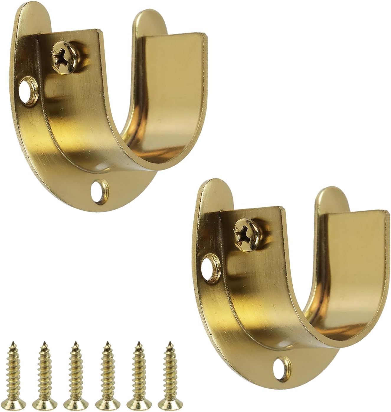 T Tulead Closet Rod Bracket, 34 mm, 2 Pcs, Golden