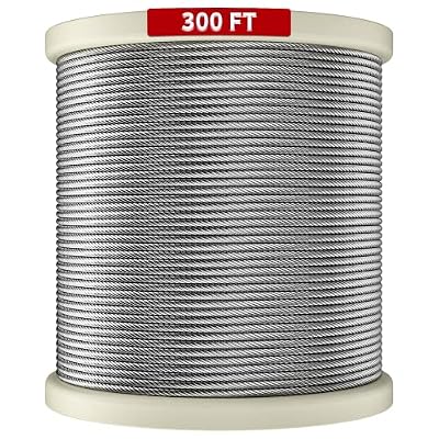 LuckIn 1/8 inch Aircraft Wire Rope Kit T316 Stainless Steel, 7 x 7 Strands Construction with Cable Cutter for Cable Railing, Balustrade DIY, Decking, Clothes Line, Winches (300FT)