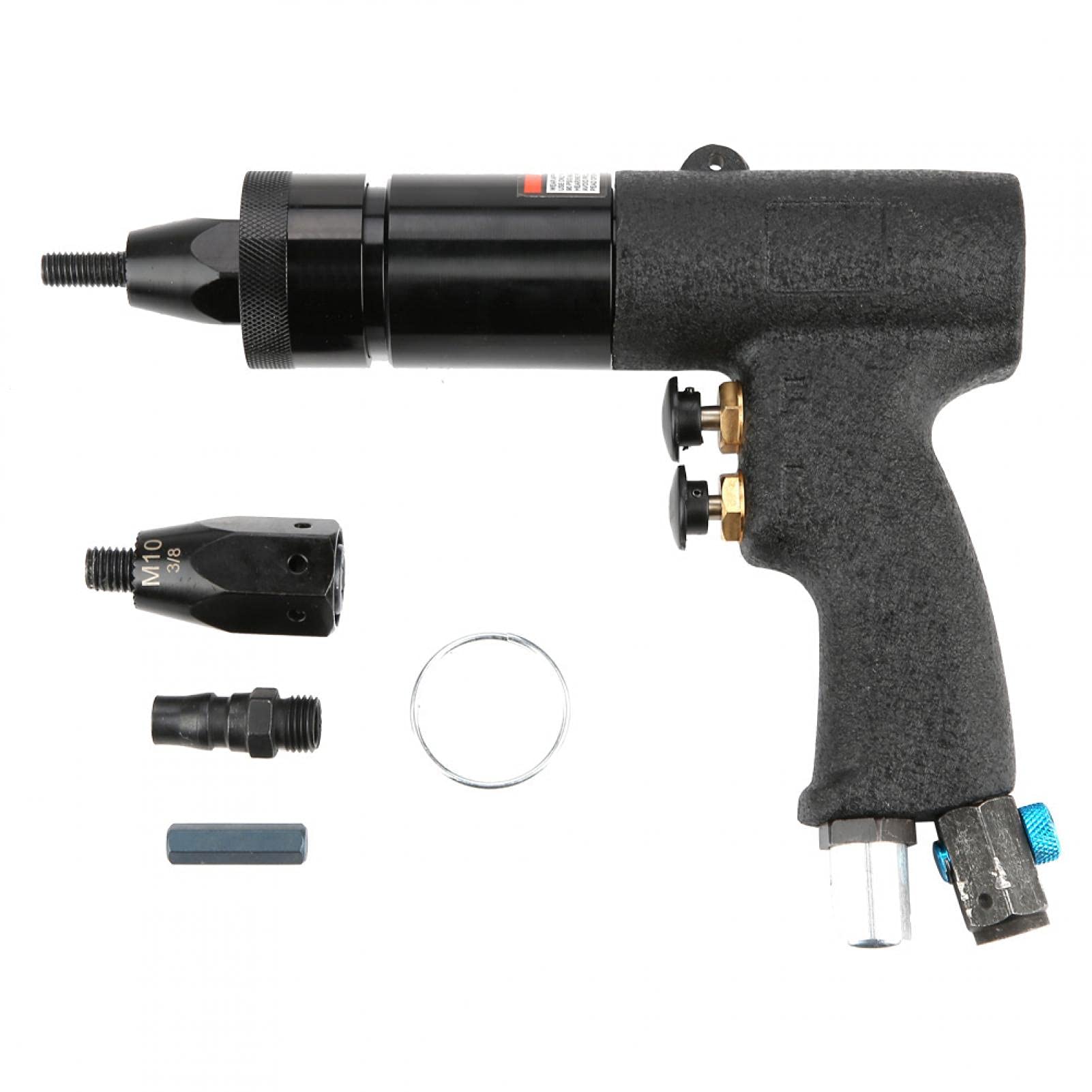 Akozon Riveter, Rivet Gun 90Psi Pneumatic Riveting Gun Pull Nut Automatic Air Riveter Nut Gun Tool (Kp-740A M8/M10 Rivets)