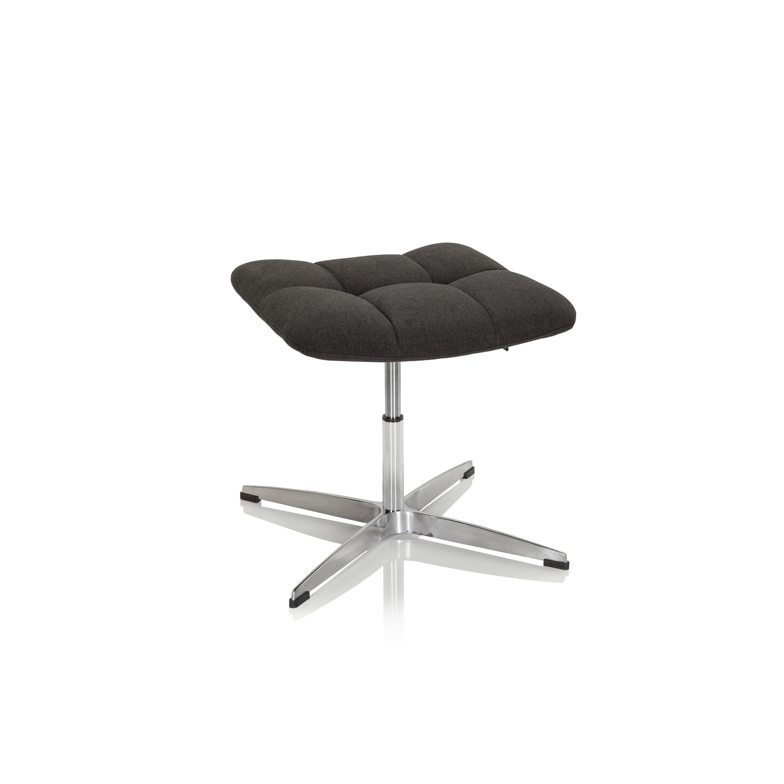 HJH Office 671005 Sgabello con Sedile Imbottito SARANTO Tessuto, regolabile in altezza, Pouf in stile retró, Nero