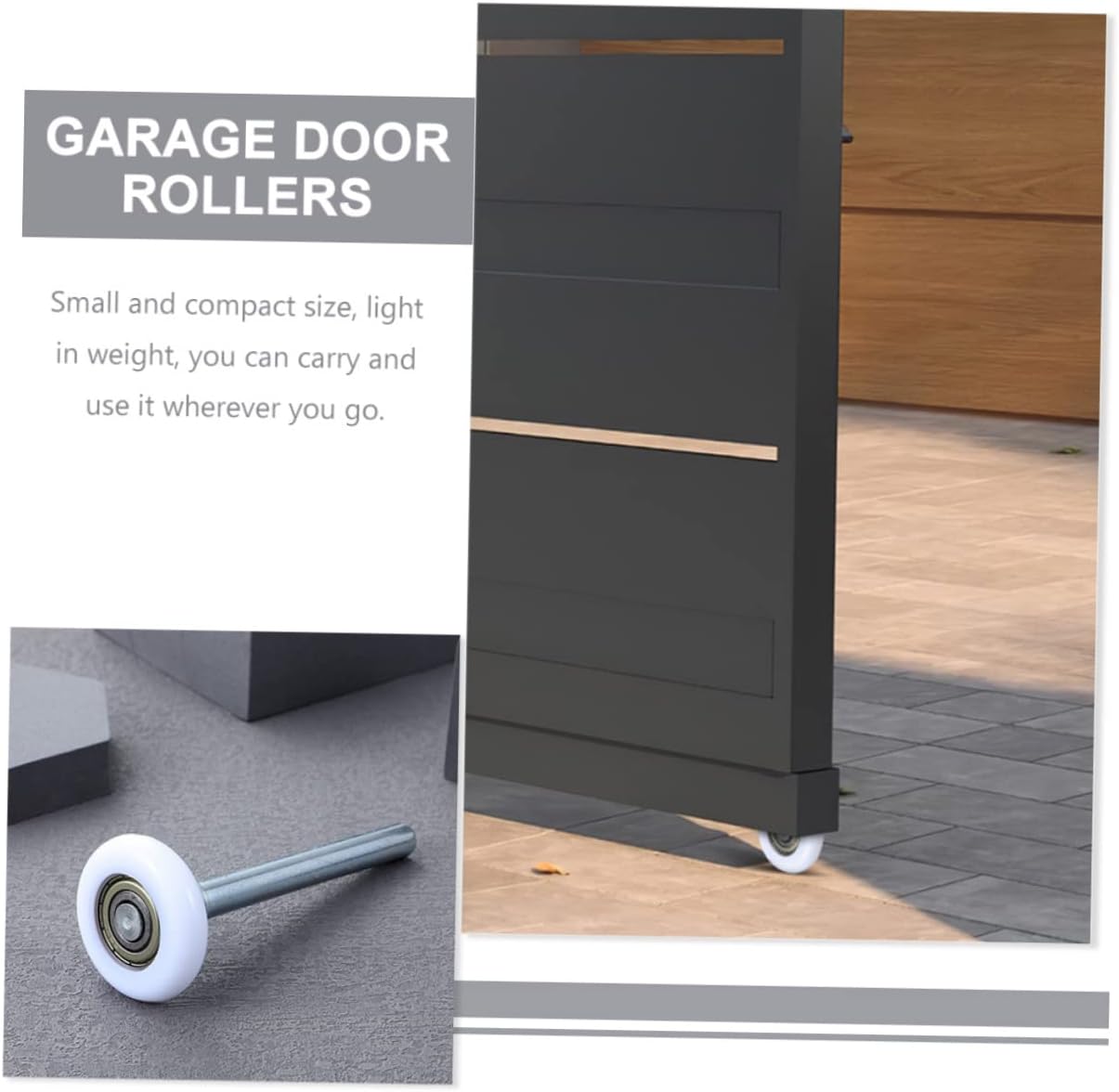 Veemoon 8pcs Quiet 45mm Garage Door Rollers with Stem Sturdy Nylon Replacement Rollers for Smooth Operation Compatible with Garage Doors