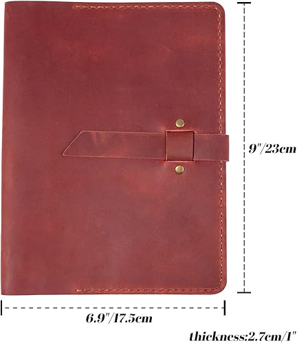 Miniatura 4 de Cuaderno de cuero para escribir diario, encuadernado a mano, rellenable, 6 anillas, con bolsillo de cuero/bolsa de plástico para papel de relleno A5