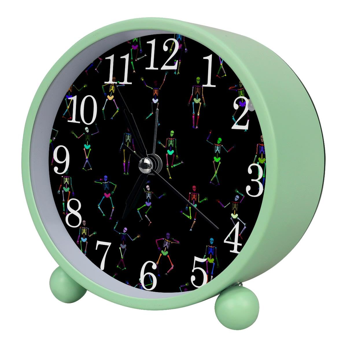 Luoweisi Alarm Clock Dancing Skeleton, Silent Non-Ticking with Night Light