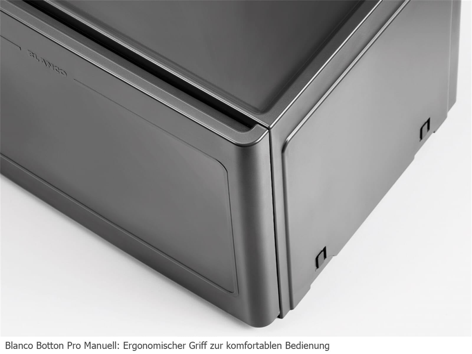 BLANCO BOTTON Pro 45/2 Manuell | Abfall Müllsystem | für 45 cm breite Unterschränke | System zur Bodenmontage hinter Schwenktüren | 2 x 13 Liter Eimer | [37,5x40x35 cm]