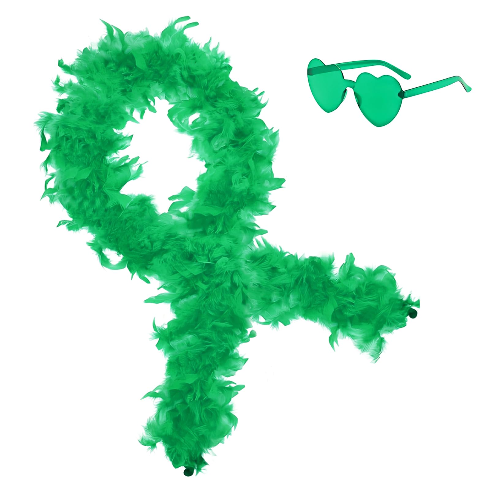 2Pcs Colorful Fancy Dress Feather Boa Set