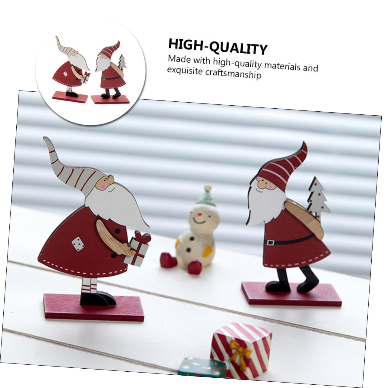 Abaodam 6stücke Kreative Holz Weihnachtsmann Dekorationen Festliche Tischornamente Für Weihnachten Für Zuhause Und Büro Weihnachtsdekoration Desktop Deko