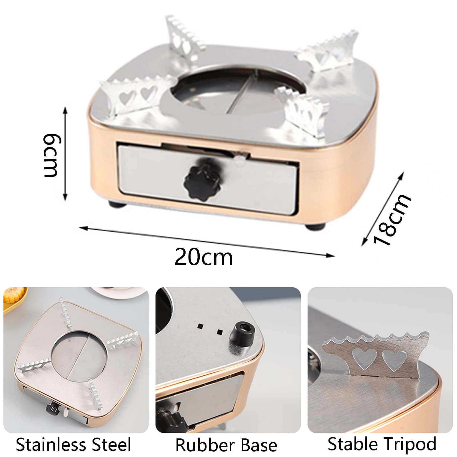 Spirituskocher für Innenraum Campingkocher, Mini Camping Alkoholkocher, Tragbarer Campingkocher Spiritusbrenner, Alcohol Stove Spirituskocher für Innenraum, Leicht Zu Tragen,Silver