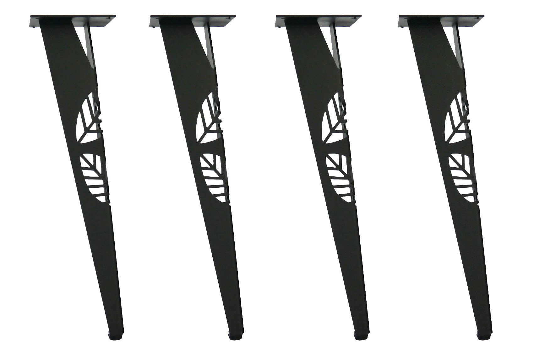 Metal Table Leg V Shape with Leaf Design , Hairpin Style, Slick Modern Design, barn House Design, Dinning Table, Side Table, Desk, Console Table Set/4 (Steel, 18 inch)