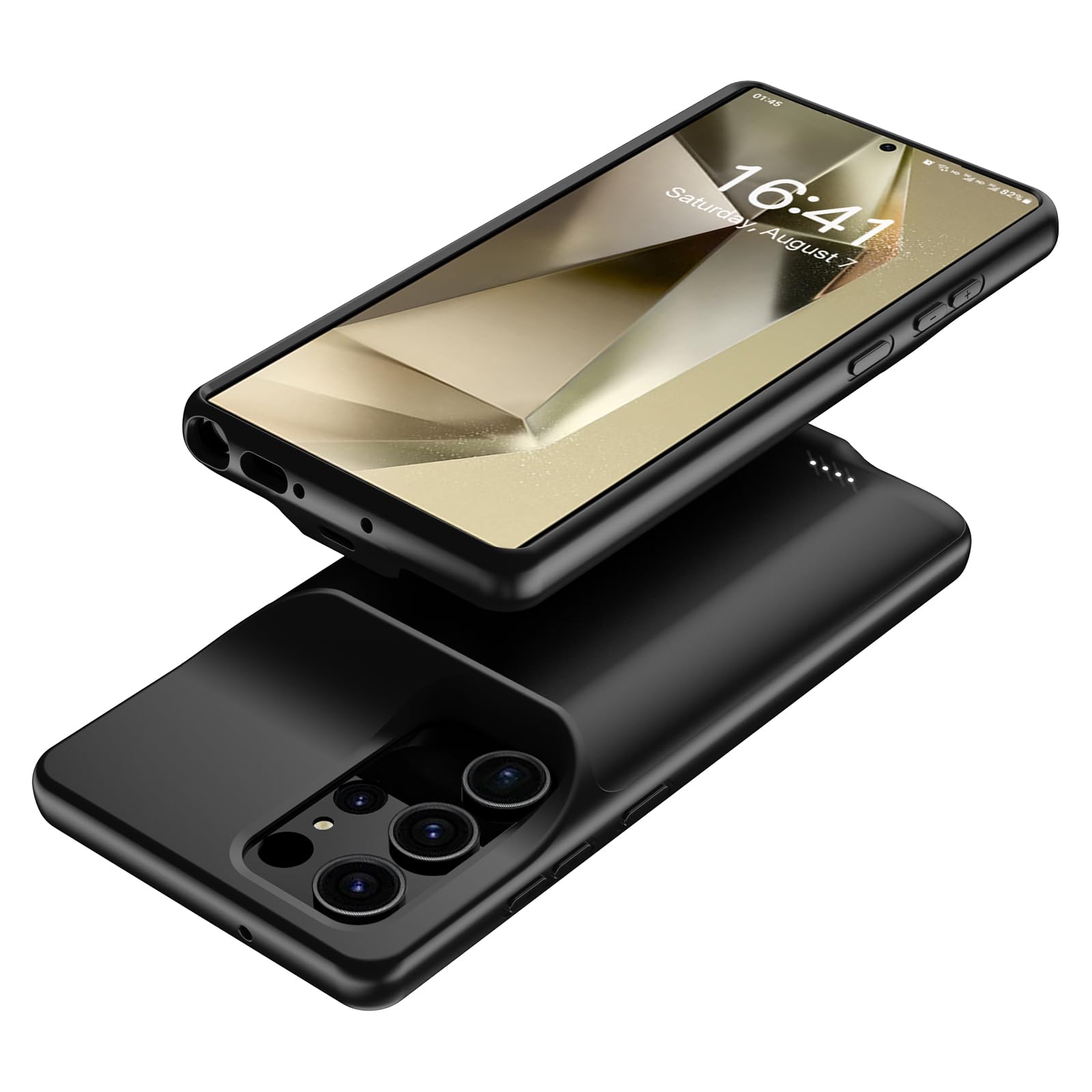 Etui na baterie 10000mAh do Samsung Galaxy S24 Ultra ładowalna obudowa ładująca, przenośna obudowa baterii do Samsung Galaxy S24 Ultra 5G czarna obudowa zasilania