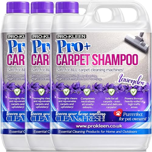 Pro-Kleen Pro+ Carpet Shampoo and Upholstery Cleaning Solution – 4 in 1 Concentrate – Suitable for All Machines 15L (Lavender)
