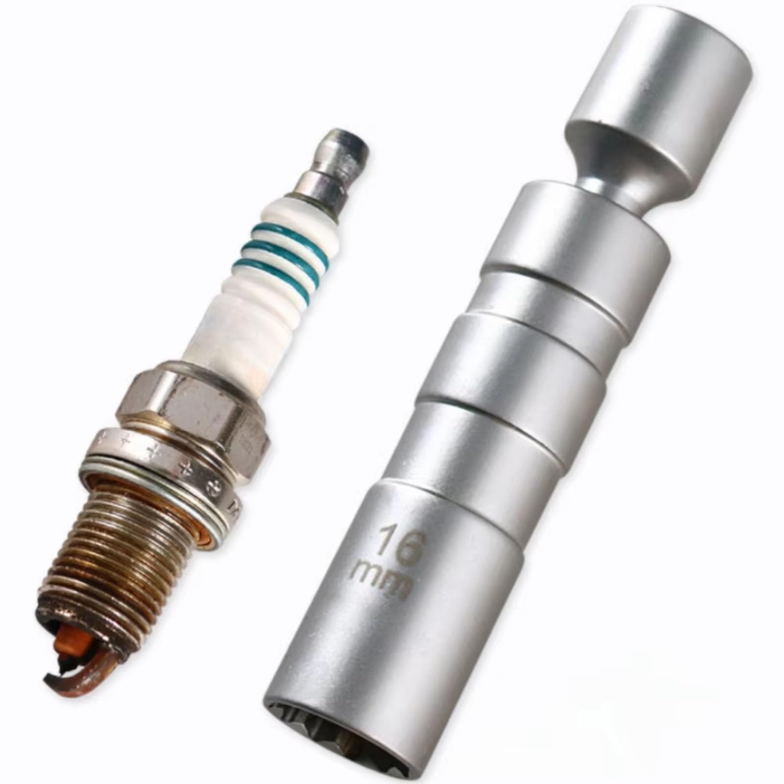 Llave Bujias Imán Automotriz De 14mm 16mm para Bujía Llave Inglesa Herramienta De Extracción Manguito De Llave Inglesa De Vela Giratoria(1set)