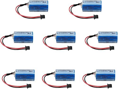 MEELER 8 PCS CR17335SE-R Q6BAT 3V 1800 mAh PLC Batería de litio con enchufe para Q25PRHCPU Q170HBATC QNS FANUC sistema no recargable
