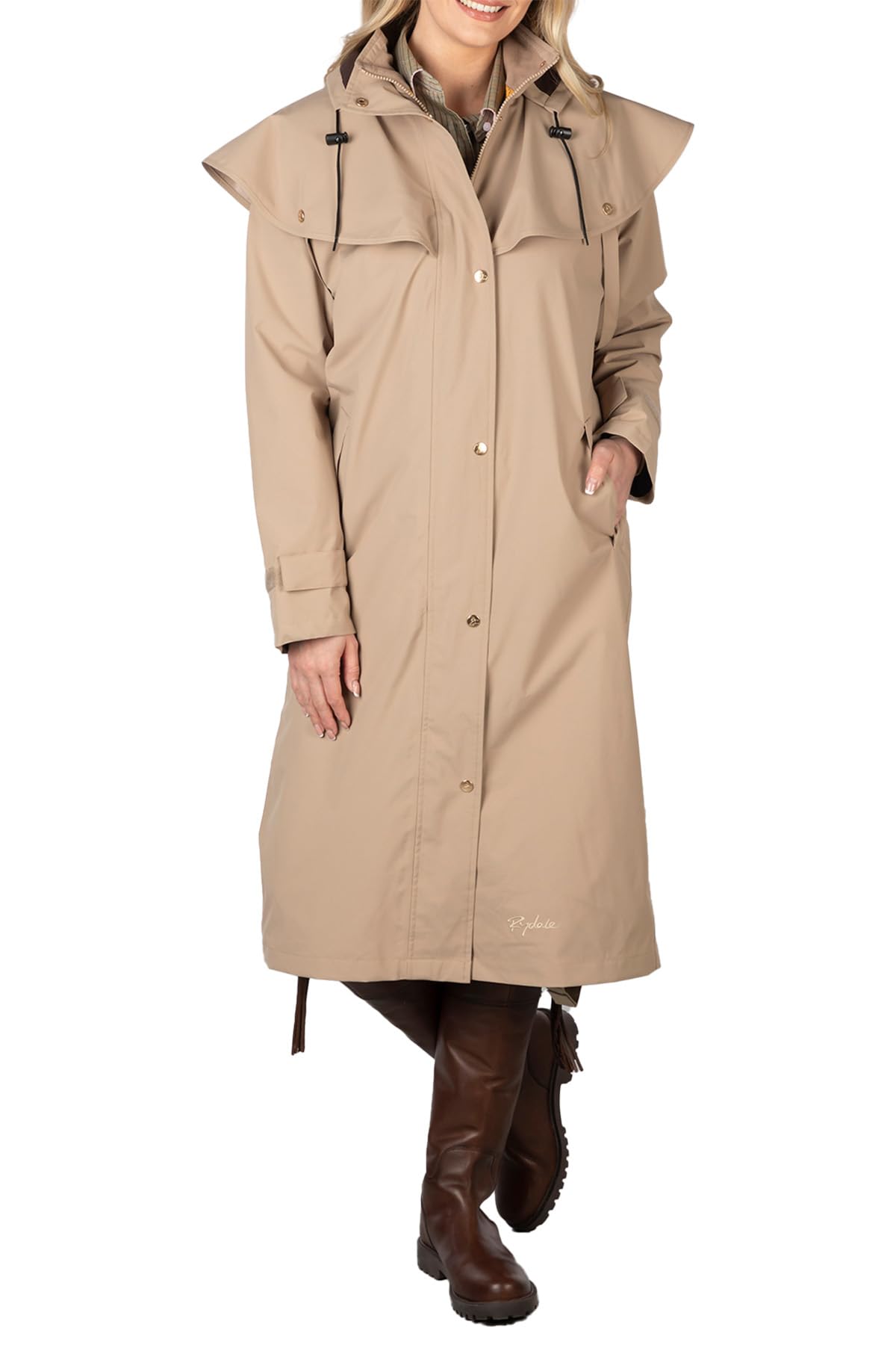 Rydale Women's Tan Full Length Riding Coat Winter Equestrian Jacket Coats (Uk, Numeric, 8, Regular, Regular, )