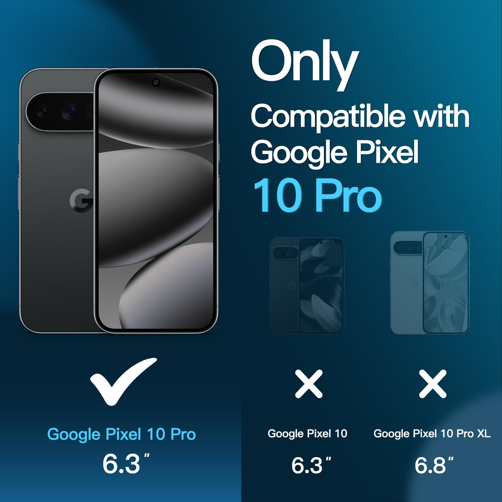 JETech Protection D'écran pour Google Pixel 10 Pro avec Protecteur d'Objectif Caméra, Compatible avec le Déverrouillage par Empreinte Digitale, Film en Verre Trempé, HD Clair, Lot de 2 Chacun