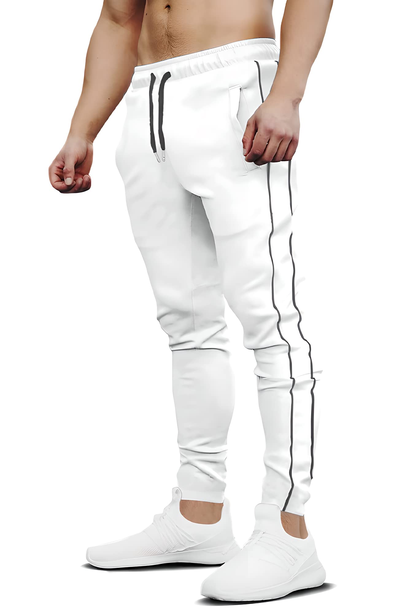 EVERWORTHMen's Casual Jogger Pants Gym Workout Track Pants Comfortable Slim Fit Tapered Sweatpants with Deep Open Pockets