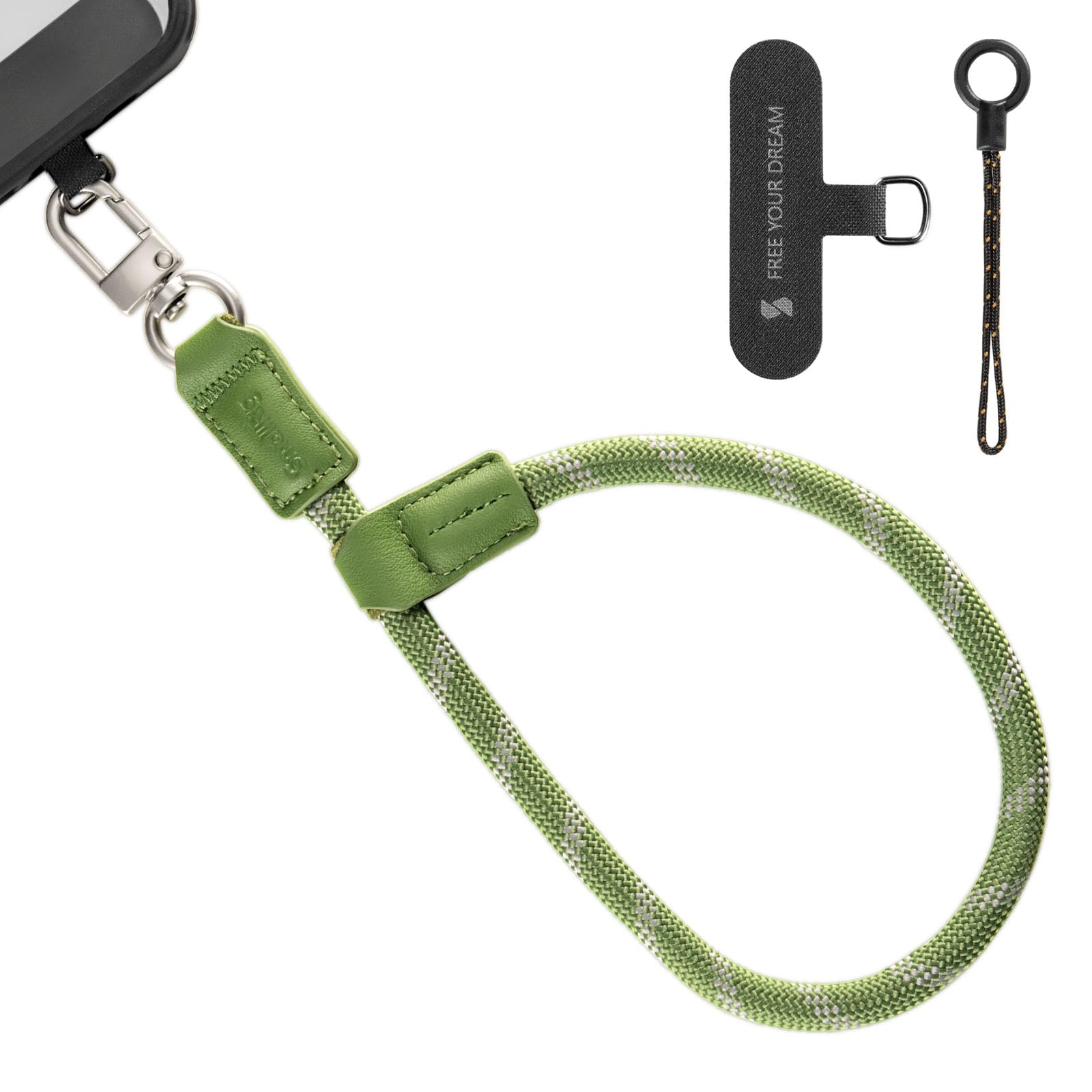 SMALLRIG Adjustable Phone Wrist Strap, 38cm Leather & Nylon Wrist Strap for iPhone, for Samsung