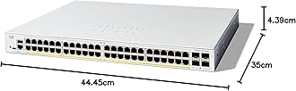 Cisco Catalyst 1300-48FP-4G Managed Switch, 48 Port GE, Full PoE, 4x1GE SFP, Limited Lifetime Protection (C1300-48FP-4G)