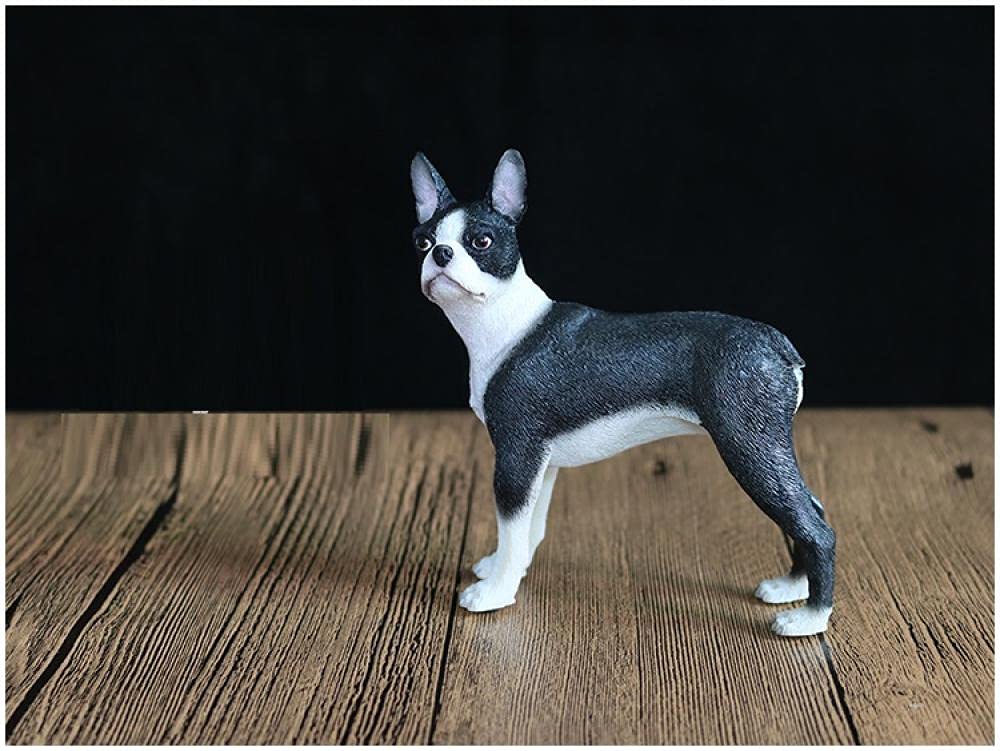 YNIYUJKL Crafts Creative Gifts Modern Simple Home Decorations Desktop Statue Sculptures Ornaments And Figurines Boston Terrier Model Simulation Dog Car Decoration 16 Animal Soldiers Ha