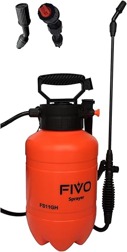 Miniatura 8 de Pulverizador a presión para césped y jardín, para rociar plantas, riego de jardín, malas hierbas y plagas (0.8 galones)