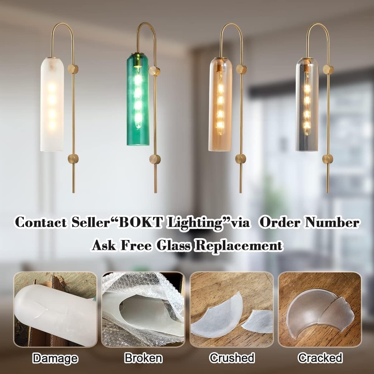 Applique da Parete in Ottone Dorato di metà secolo - Illuminazione da Interni in Vetro ambrato Vintage per Bagno, Bar e Soggiorno