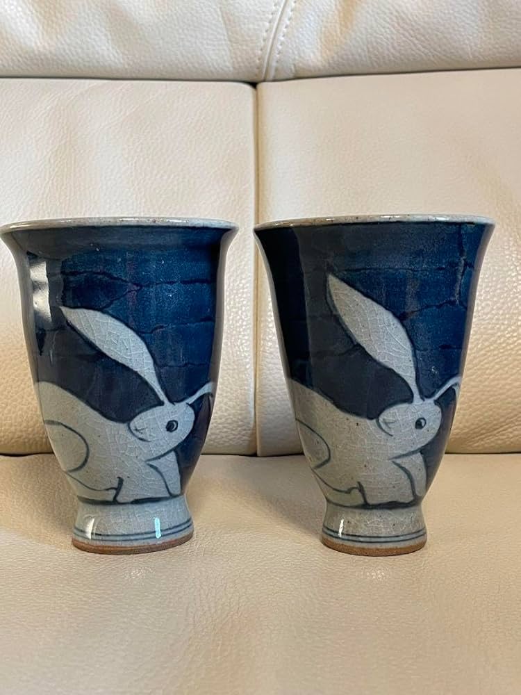 新品・未使用　有田焼　辻修窯　ラビットグラス　２個セット高さ１１cm Amazon.co.jp: 有田焼 辻修窯 ラビットグラス 2個セット高さ