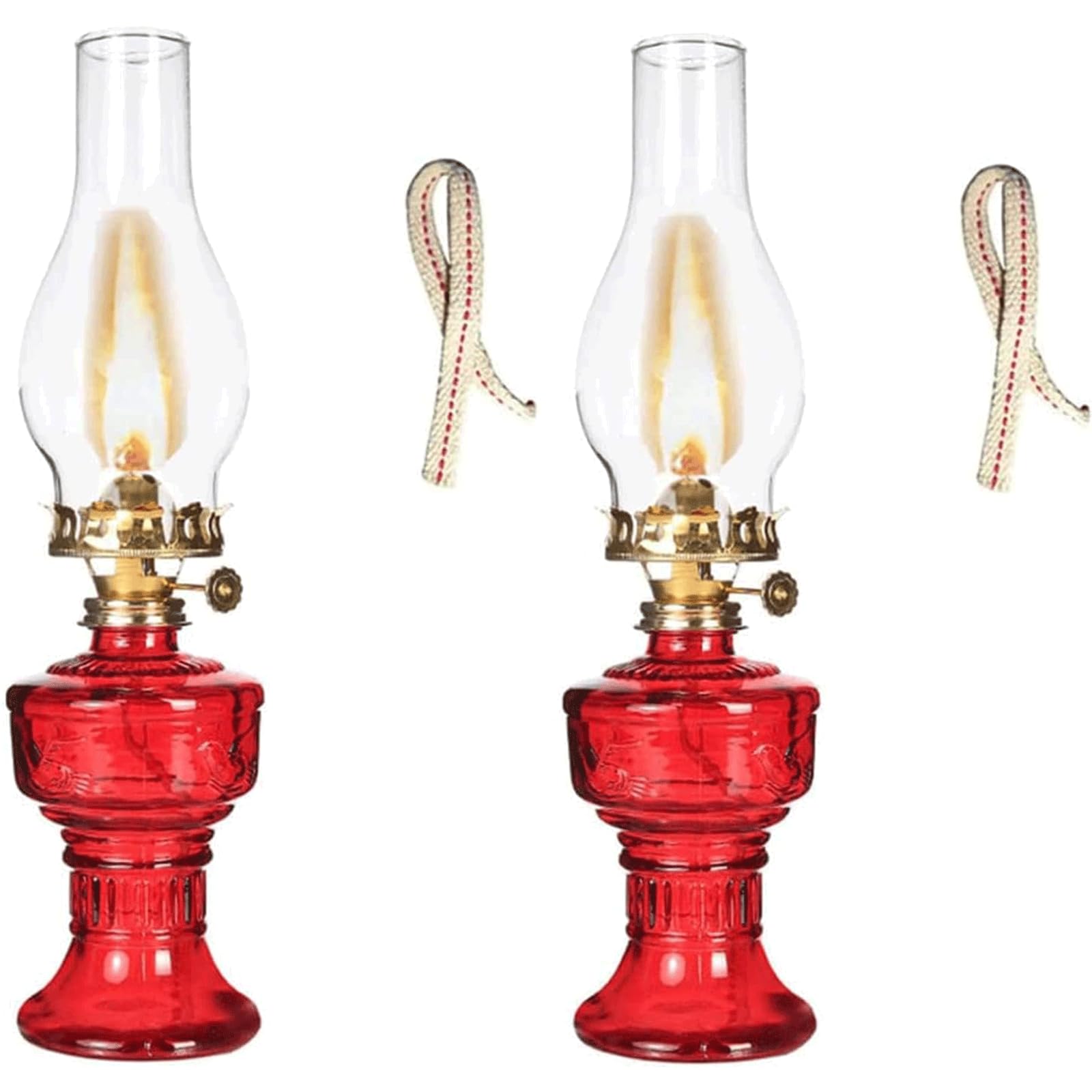 Transparente Glas-Öllampe, Vintage-Kerosinlampe mit Dochten, Hurrikan-Lampe, Camping-Zeltlampe, Notbeleuchtung, Laterne