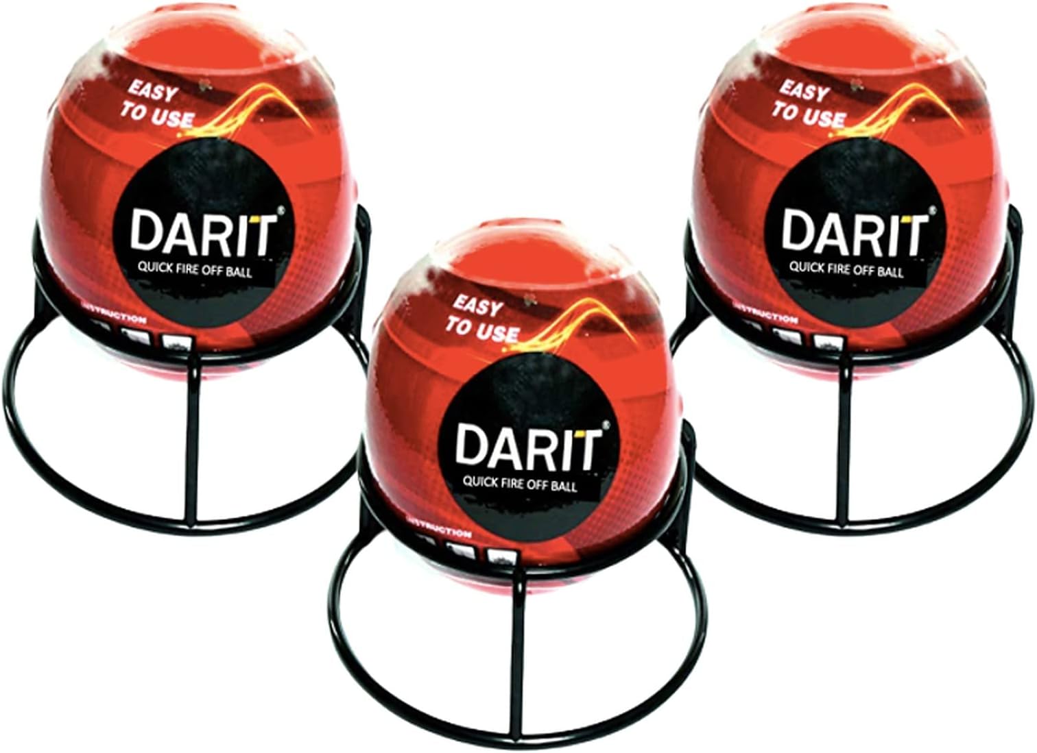 DARIT [Pack of 3] Fireball-Fire Extinguisher Ball, Quick Fire Off, Automatic Fire Extinguishing Fire Suppression Device with Mount and User Manual Ideal for Home, Car, Garage and More(1.3kg)
