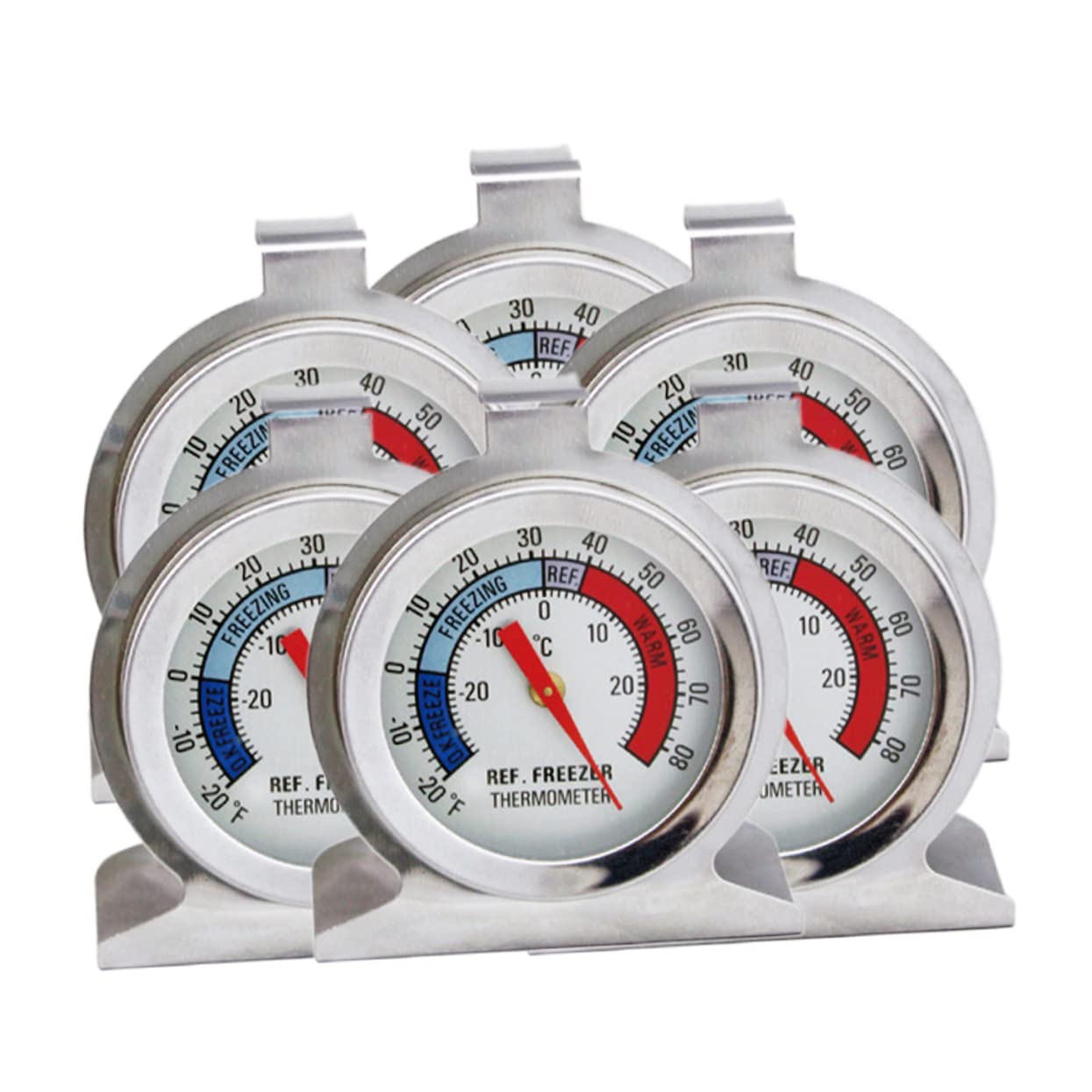 6 Pezzi termometro congelatore applicato frigo monitor del congelatore allarme congelatore senza fili termometro da ufficio temperatura dell'acciaio inossidabile Silver