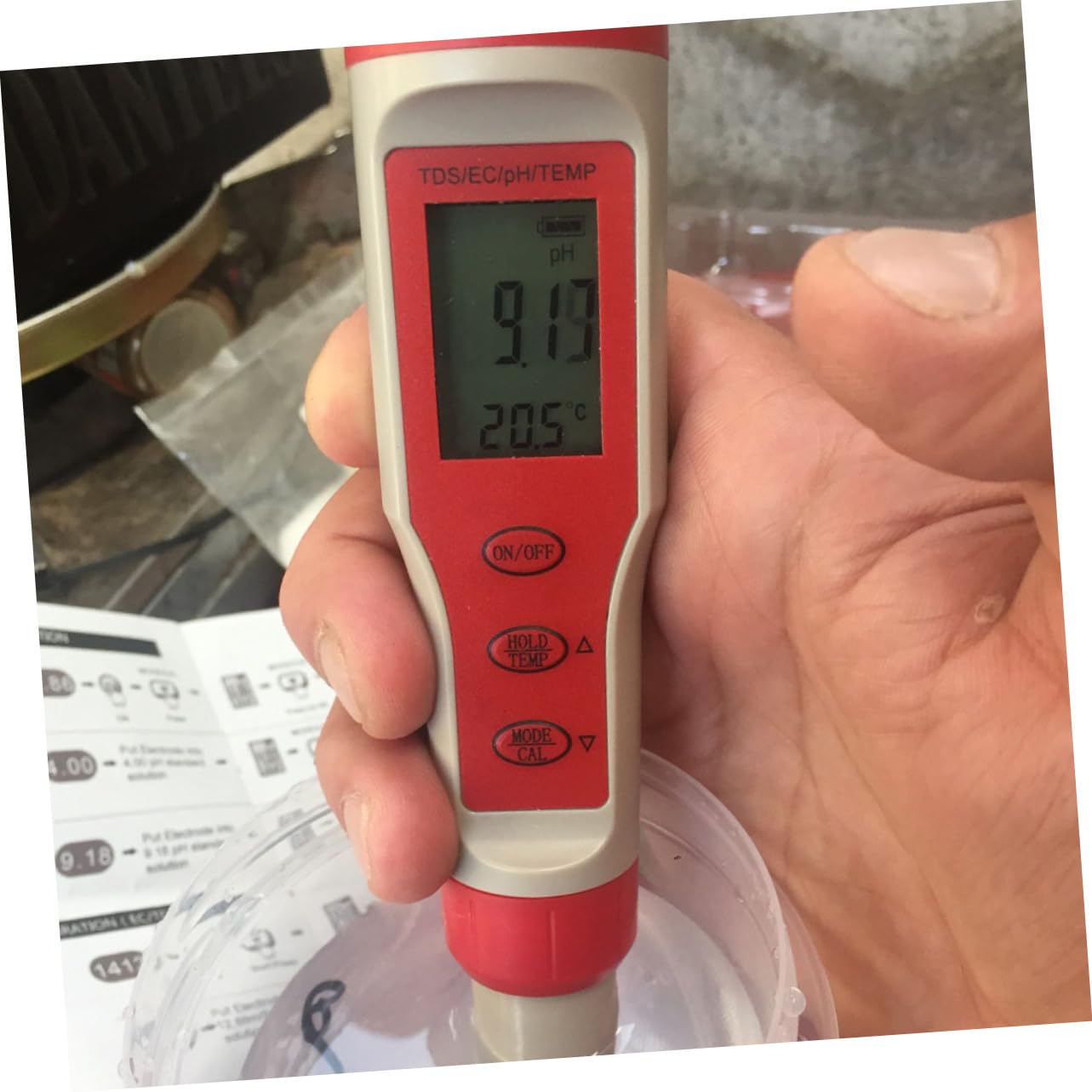 ULTECHNOVO Misuratore Ph Acqua Digitale Tester della Qualità Acqua Monitor per Ph Ec Temperatura Portatile e Facile da Usare