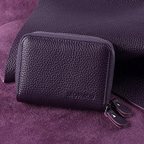 RFID Blocking Leather Wallet for Women,Excellent Women's Genuine Leather Credit Card Holder4