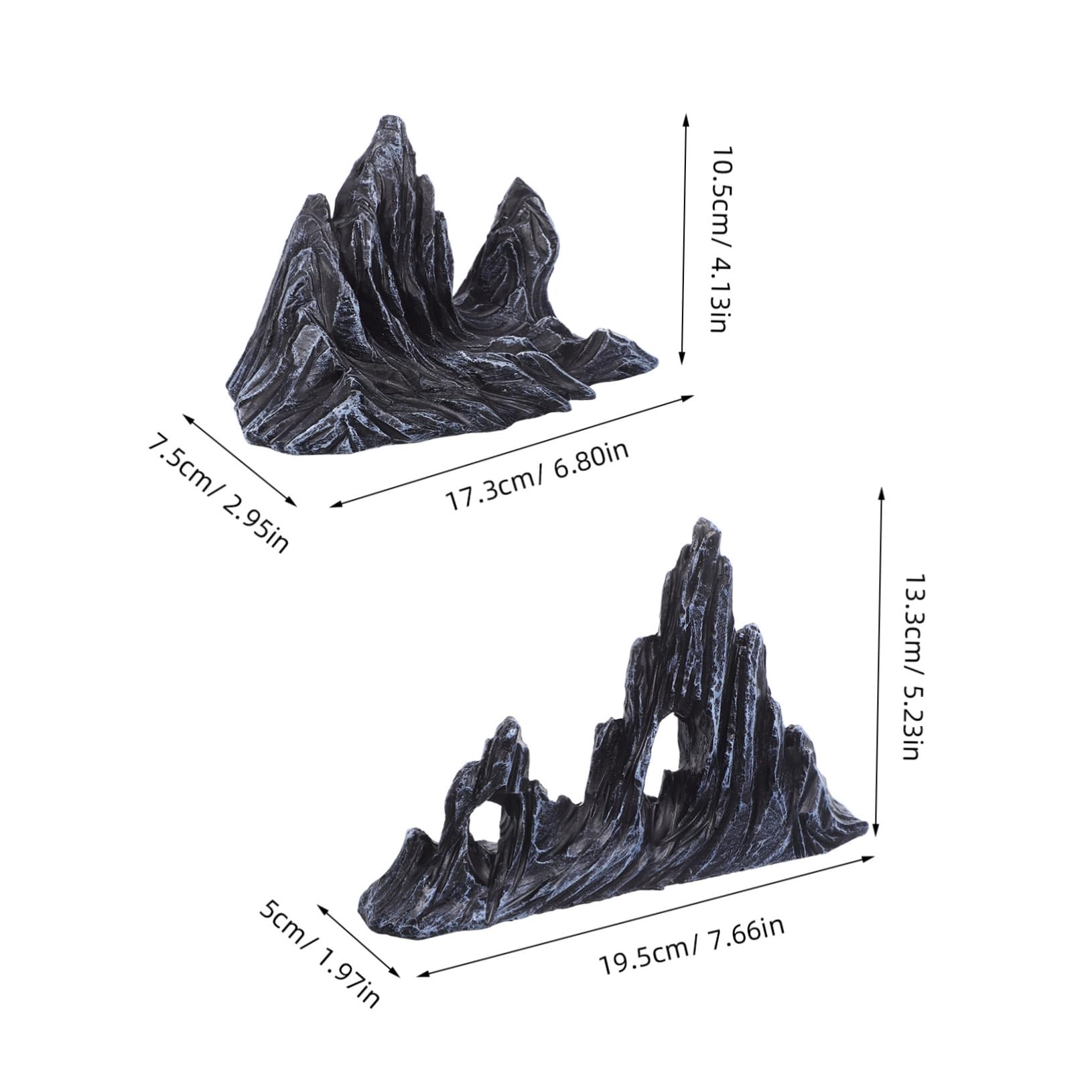 Ciieeo 2 Piezas De Adornos Paisajísticos para Peceras Adornos De Roca para Peceras Figuras De Montaña En Miniatura Figura De Artificial para Acuario Cueva para Esconder Peces