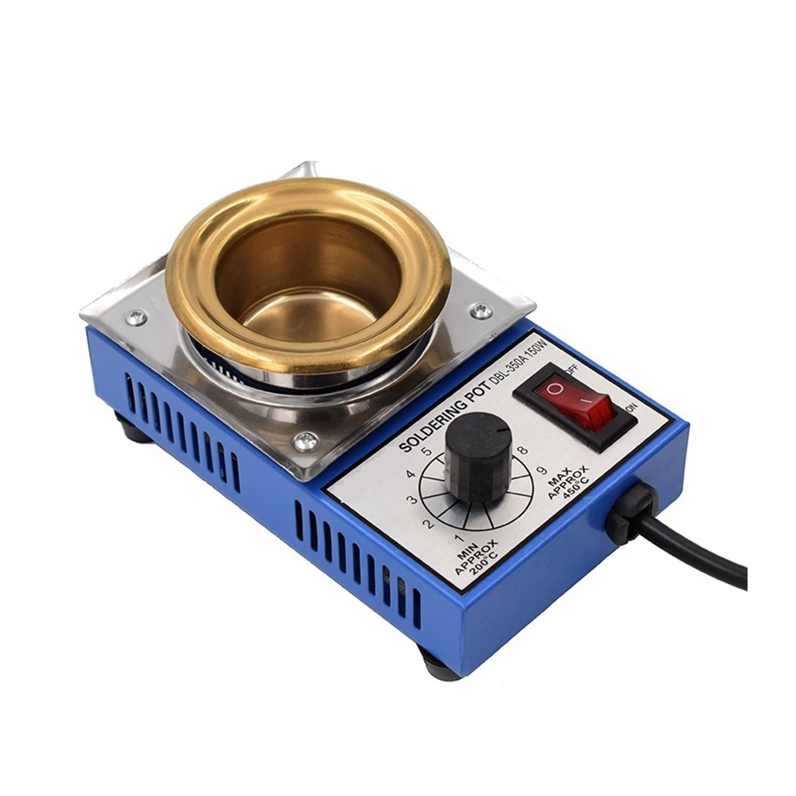 Solder Pot, Solder Pot Tin Melting Furnace 300W Thermoregulation Soldering Desoldering Bath 50/80/100MM 200~450 Centigrade for Welding and Soldering Bath(DBL-310A)