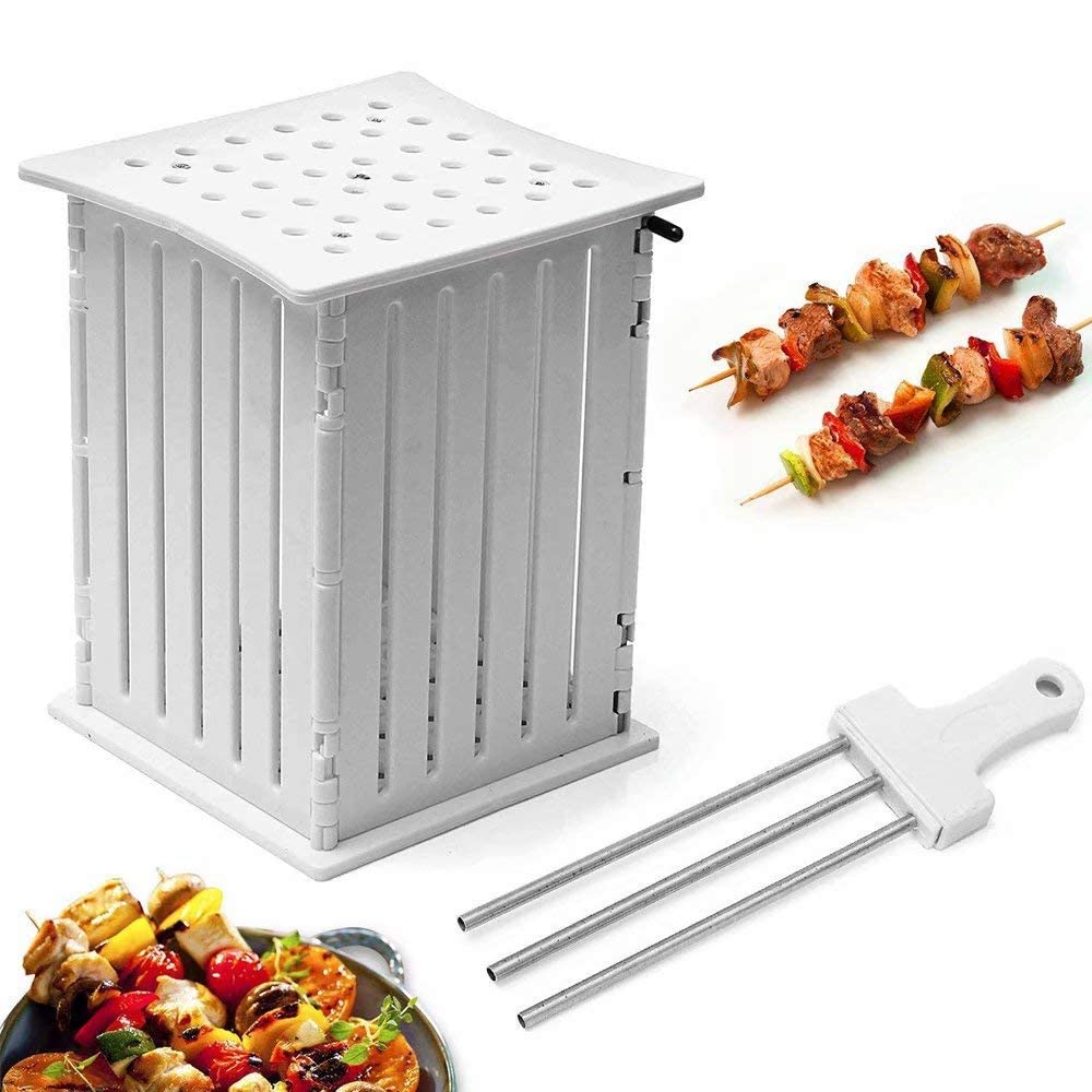 PERSIAN BBQ 36 Holes Meat Skewer Kebab Maker Box Machine Beef Meat Maker Grill Barbecue Kitchen Accessories Tools The Goods For Kitchen