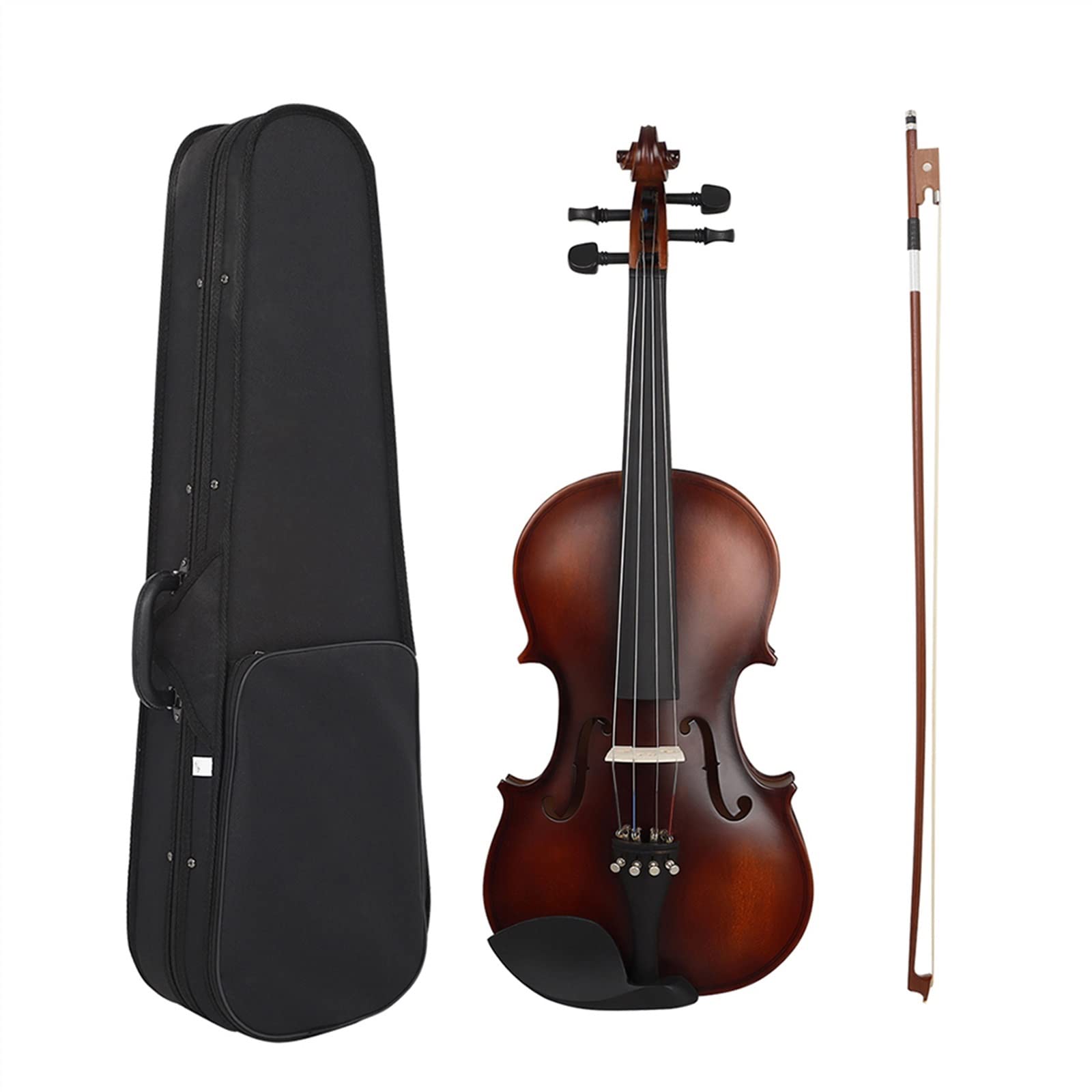 4/4 Skrzypce Basswood Body Head Hebanowa Podstrunnica Peg Chin Rest Tailpiece Skrzypce Dla Początkujących Z Etui Początkujące Skrzypce
