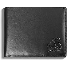 Mens RFID Blocking Bifold Wallet Smooth Top Grain Leather Nappa Black, Secure and Durable Extra Capacity Billfold With 10 Credit Card Slots, Flip Up ID, Tight Stitching and Coin Pocket