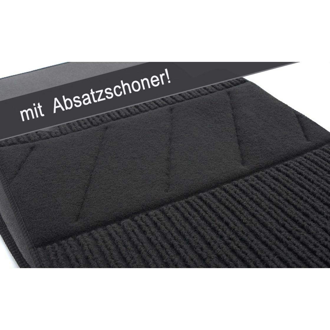 Fahrermatte passgenau für Mercedes W246 B-Klasse (2011-2018) AMG Ripsmatte Fußmatte Fahrerseite Doppelrippe Matte schwarz mit Absatzschoner, Fersenschutz, Trittschutz in Original Qualität
