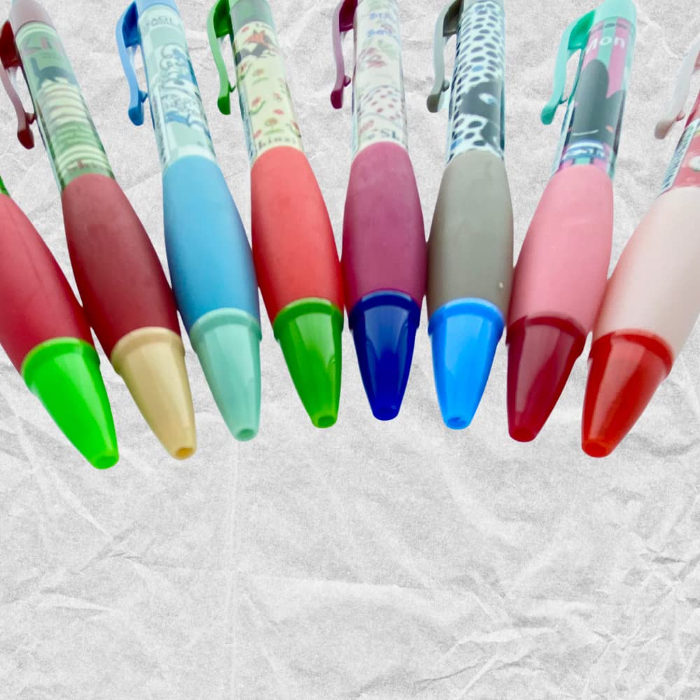 Shinzi Katoh Retractable Ballpoint Pens with rubber Grip, Cute Fairy Tales Characters Pens (Mix of 8 design Pens.) - Image 2