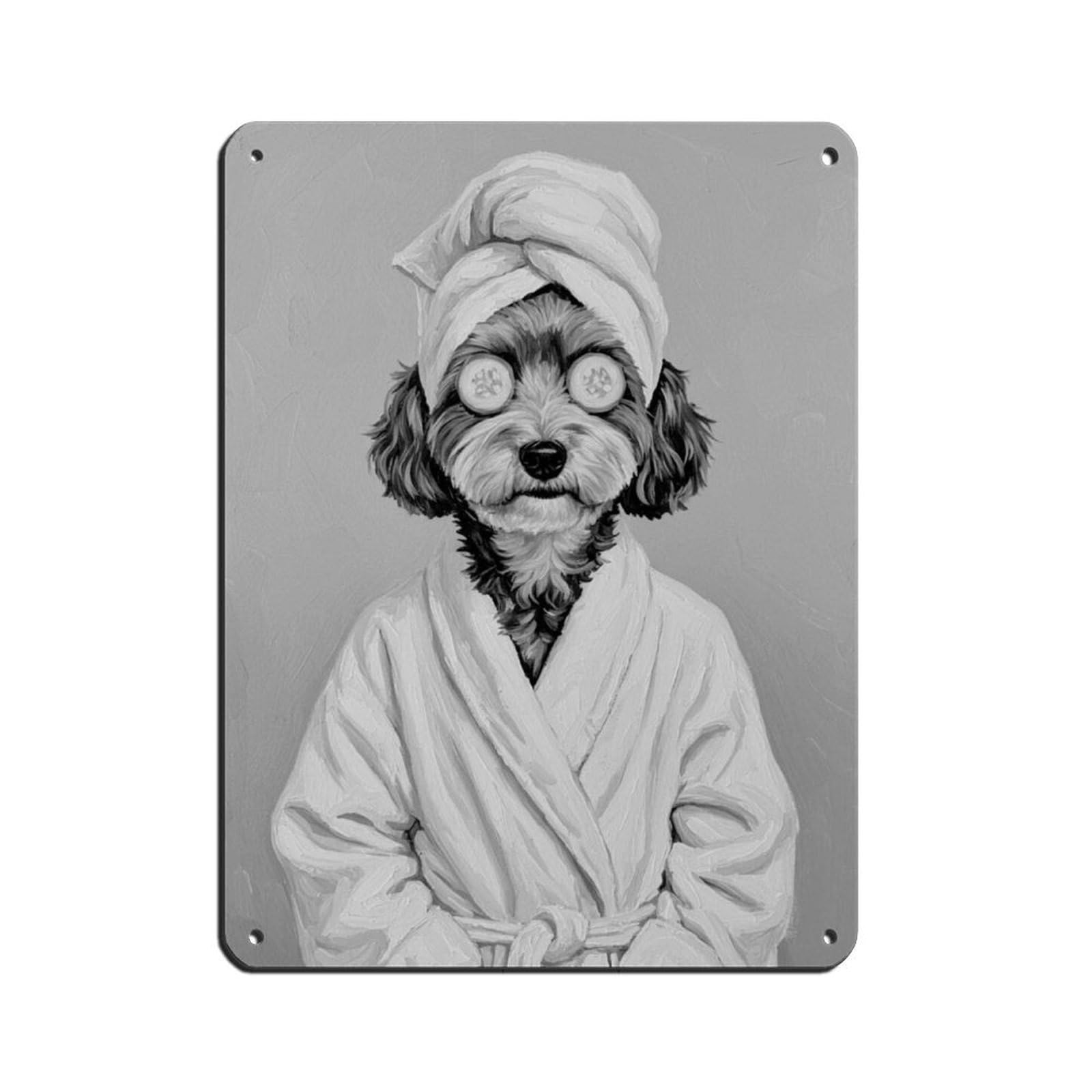 Bathroom Spa Art, Havanese Dog, Décor Art Retro Poster Metal Tin Sign Chic Art Retro Iron Painting Bar People Cave Cafe Family Garage Poster Wall Decoration 12x16inch(30x40cm)
