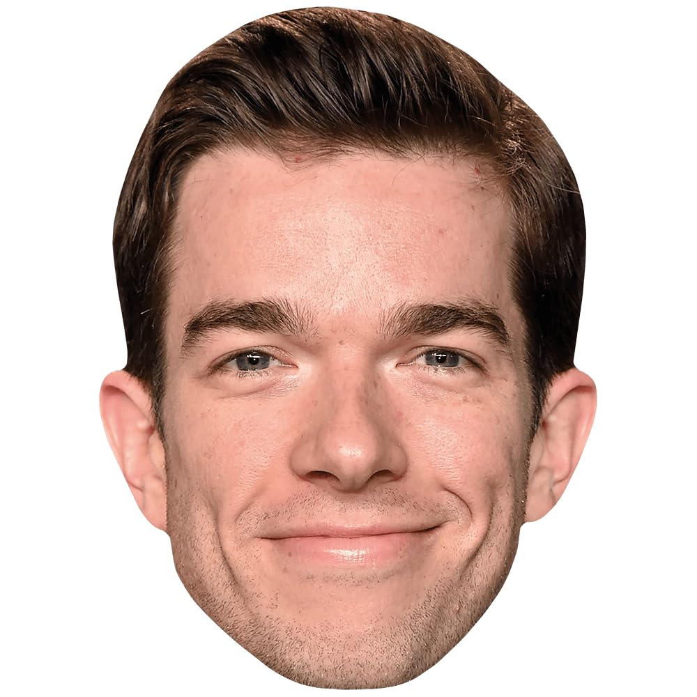 Celebrity Cutouts Lifelike John Mulaney (Smile) Celebrity Mask, Flat Card Face, Fancy Dress Mask