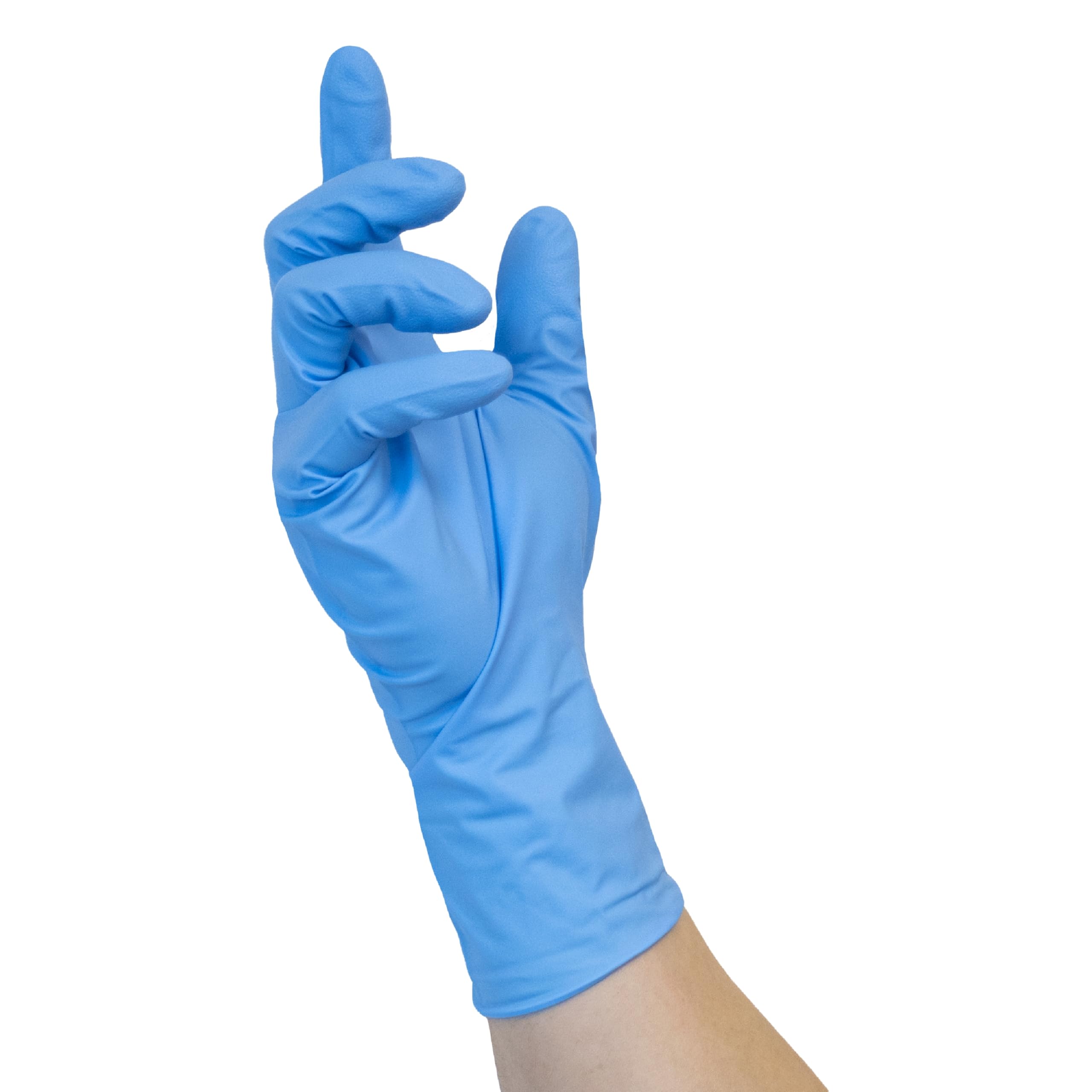 Nitras Guantes desechables de nitrilo en azul, aptos para alimentos, caja de 50 (7 (S))