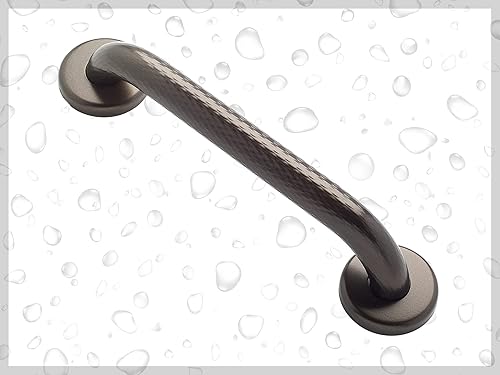 Miniatura 10 de Barra de seguridad ADA para ducha, baño, hogar, acero inoxidable tipo 304, discapacitados para personas mayores, agarre moleteado, bronce del viejo