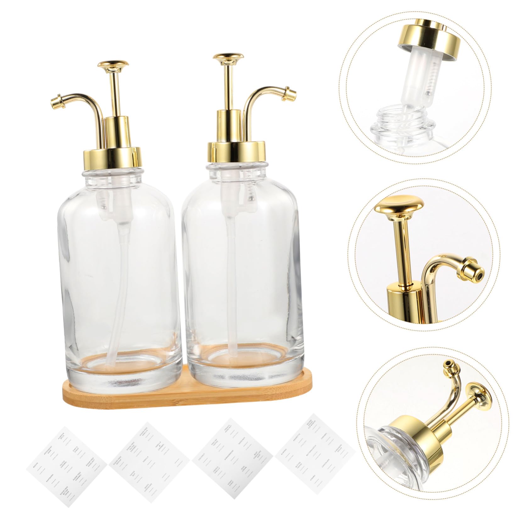 Glas Sirupspender Für Kaffeesirup Ketchup-Spender Mit Pumpe Sirupflasche Aus Glas Für Kaffeebars Wiederverwendbarer Zuckersirup-Spender Glasflasche Zum Aufbewahren Von Sirup