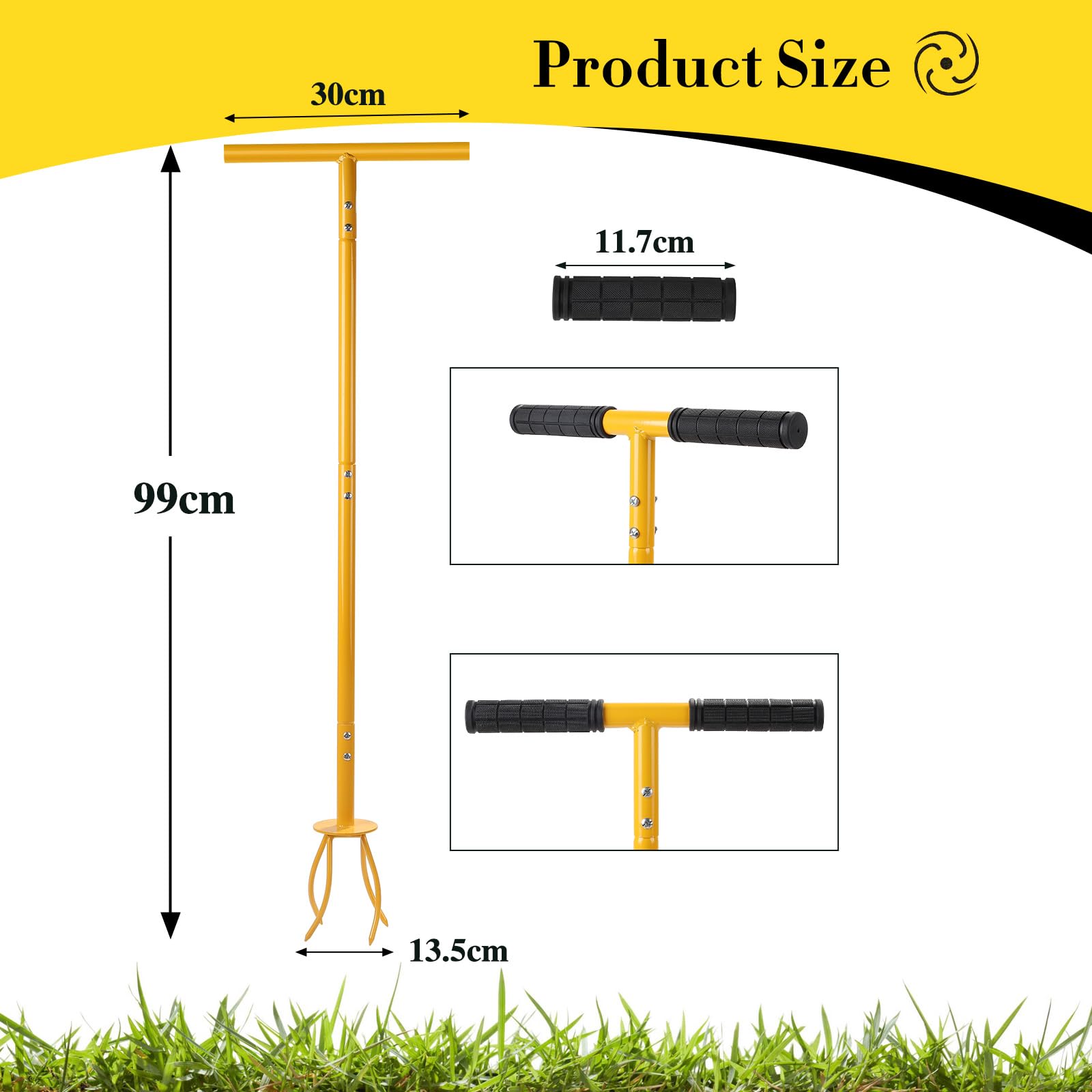 Artiglio Da Giardino Coltivatore | 4 Denti Affilati | Manico Regolabile | Per Dissodare E Diserbare - Foto 7
