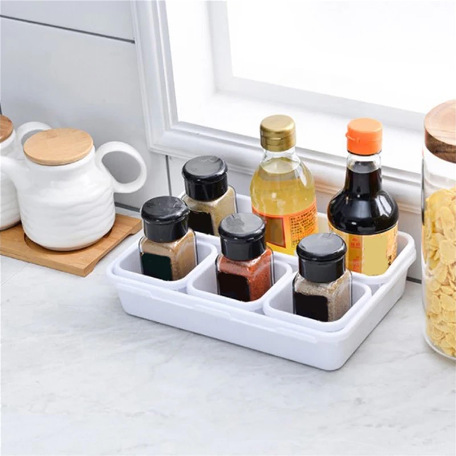 13 pezzi di organizer for cassetti, separatori for ufficio, scrivania, cancelleria, scatole portaoggetti for cucina, bagno e trucco Per Cassetti(Light gray)