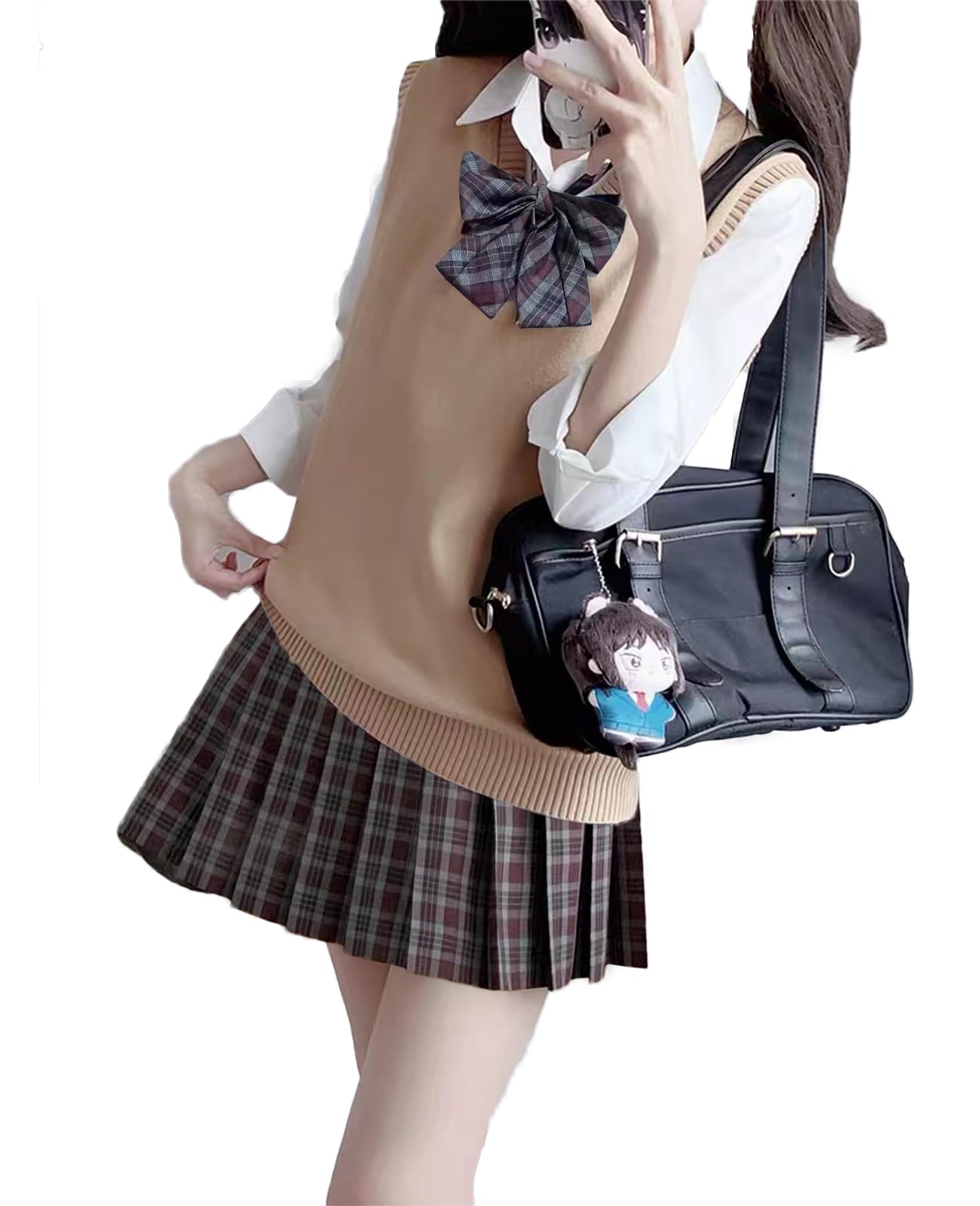 コスプレ　ベスト チェックスカート 紐タイ 上下4点セット 制服　ハロウィン 制服 4点セット コスプレ 衣装 ハロウィン イベント 赤チェック
