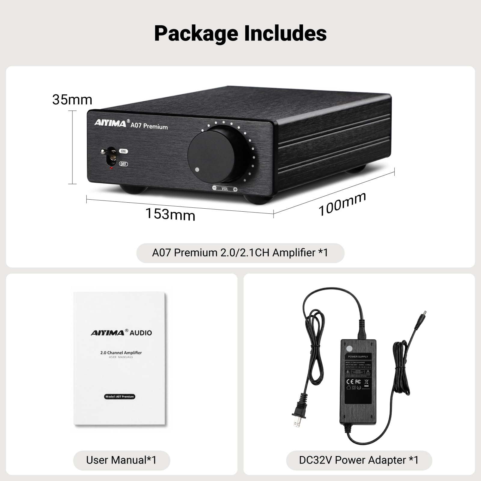 AIYIMA A07 Premium TPA3255 Power Stereo Amplifier with AUX Pre-Out 300W*2 — Amazon image 7