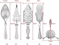 Vista 6 de Cuchara de absenta, cuchara de ajenjo de acero inoxidable, 4 tipos opcionales, cuchara amarga de vidrio filtro para beber, bar, cóctel, té, café