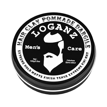 LOGANZ Hair Clay for Men, Strong Hold - Non-Greasy/Non-Oily Matte Finish Hair Pomade for Hairstyling - 3.5 Oz - Unscented