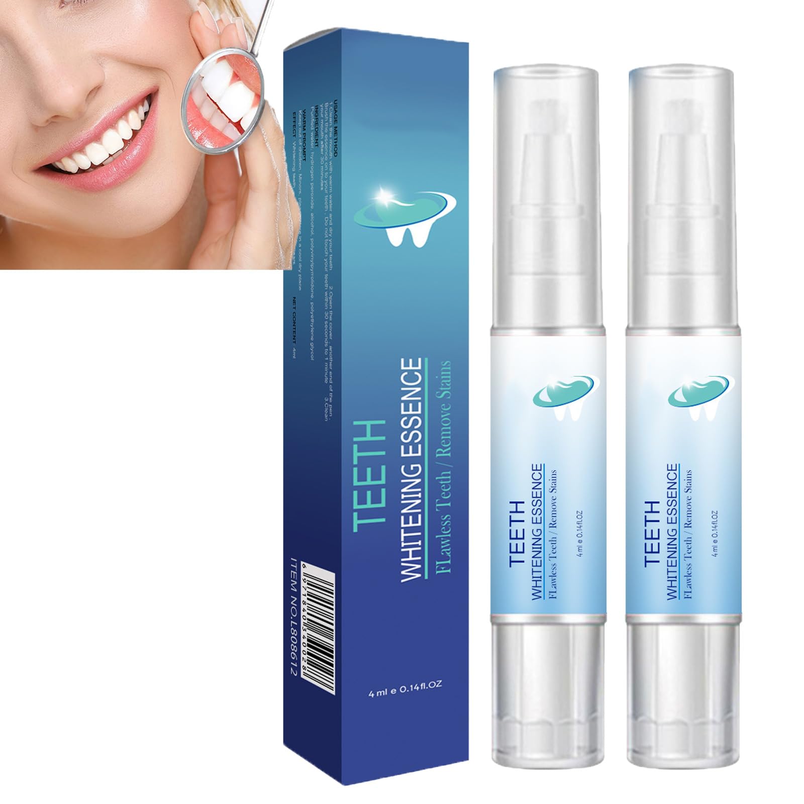 Teeth Whitening Essence Pen Teeth Whitening Essence Teeth Whitening Pen Teeth Whitening Gel Reduce Teeth Yellowing 2PCS