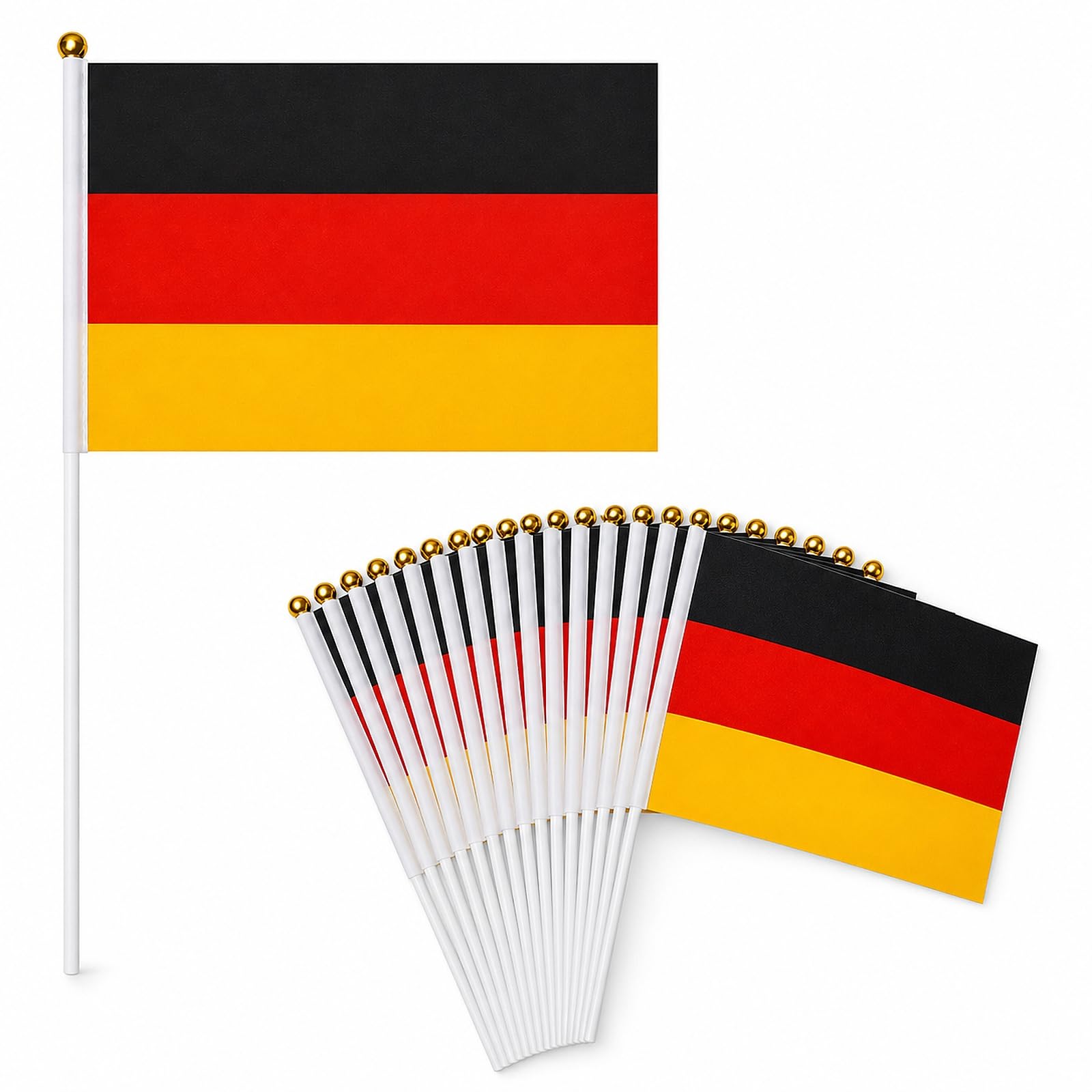 England Flags on Sticks for St. George's Day Decorations,20pcs Hand Held Small Flags with 30cm Pole for Sports Fan Decor, Rugby and Football Events, National Championship Celebrations (Germany)